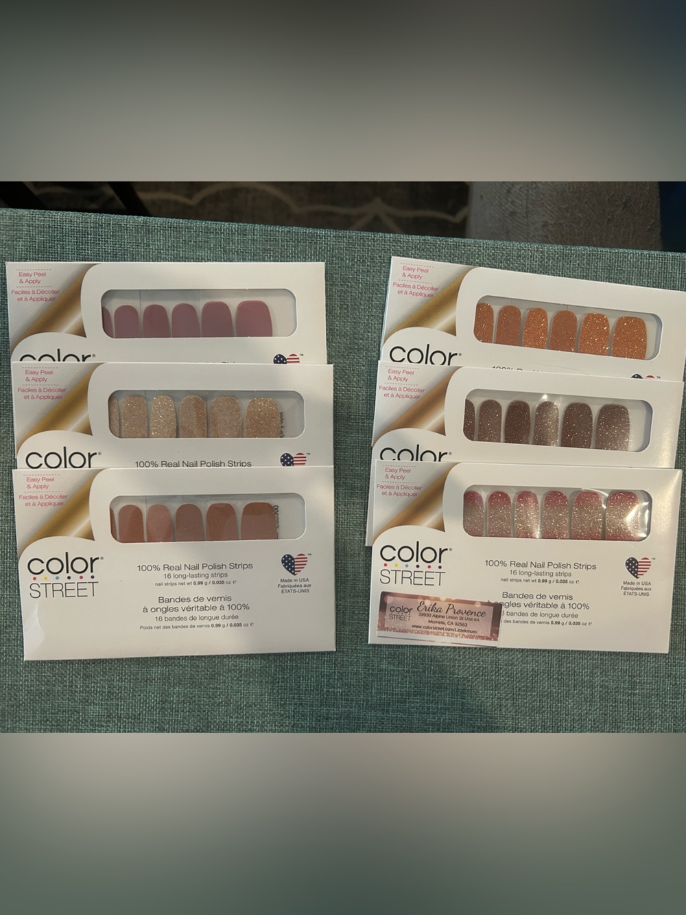 Color Street Nail Polish Strips Lot of 6 NEW Sealed Glitter Mauve Pink